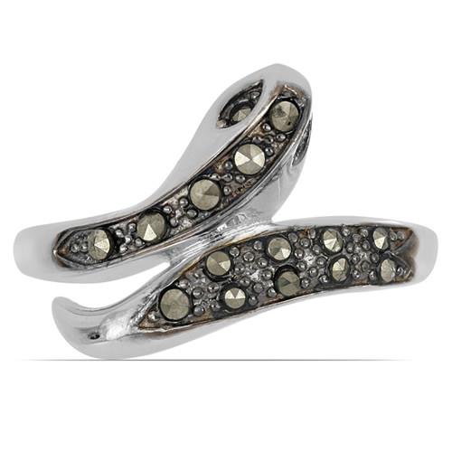 BUY 925 SILVER AUSTRIAN MARCASITE GEMSTONE SNAKE RING